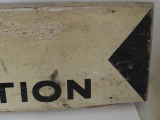 Vintage WPA Road Construction Sign Painted on Wood 4