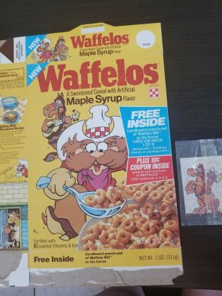 Ralston Waffelos Cereal Box.  Vintage With Toy