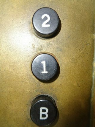 Vintage Brass Otis Antique Elevator Control Panel Basement,  1st & 2nd Floors 3