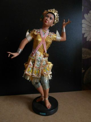 Old Vintage Antique Rare Rubber Thai Lady Doll 37 Cm Tall