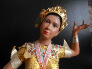 Old Vintage Antique Rare Rubber Thai Lady Doll 37 CM TALL 2