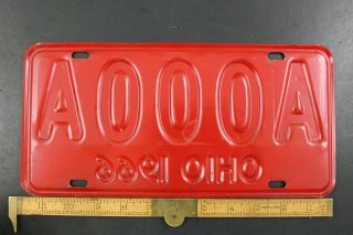Vintage 1966 OHIO SAMPLE License Plate A000A (A8 2
