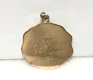 VTG ANTIQUE 1870 RARE OHIO STATE UNIVERSITY HEAVY GOLD FILLED PENDANT SCIENCE 5