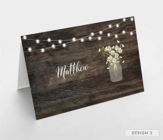 Personalised Wedding Table Place Name Setting Cards - Rustic Vintage Themes 5