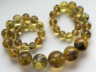 Natural Vintage Amber Beads Antique Baltic Old Necklace 57.  85 Gr
