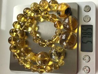 Natural Vintage Amber Beads Antique Baltic Old Necklace 57.  85 gr 8