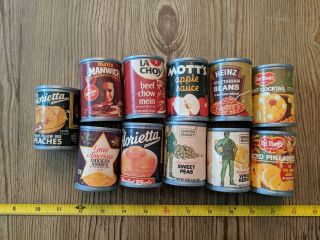 Vintage 1970s Sears Play Toy Food Cans For Wolverine Metal Kitchen Set Pantry