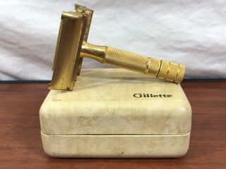 Vintage Shaving Collectible Gillette Travel Safety Razor In The Case 5