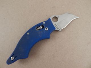 Rare Vintage Spyderco Usa - Made Dodo Knife Blue G10 S30v Minty