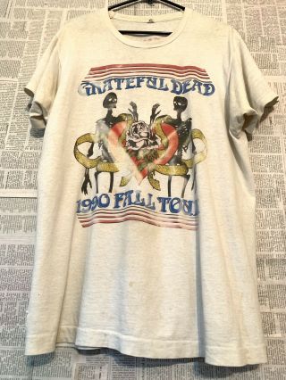 Vtg 90s Grateful Dead Ashes To Ashes World Tour Rock Band T - Shirt