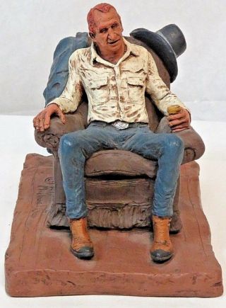 Vintage 1973 Michael Garman Cowboy “chairman Of The Range” Sculpture Signed