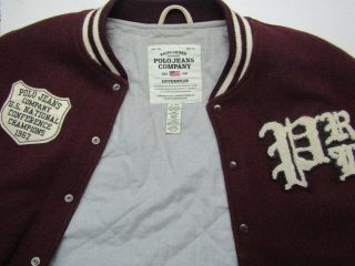 Vintage POLO Ralph Lauren Varsity Jacket Men ' s XL Football Letterman Coat 7