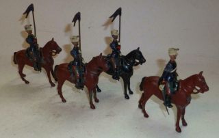 Britains Prewar Vintage Lead Rare Italian Cavalry With Officer,  From Set 165