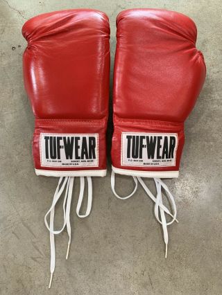 DEADSTOCK 80s TUF - WEAR Boxing Gloves w/ BOX 8oz XL NOS Sparring Gloves Rocky VTG 2