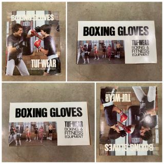 DEADSTOCK 80s TUF - WEAR Boxing Gloves w/ BOX 8oz XL NOS Sparring Gloves Rocky VTG 4