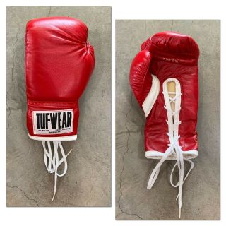 DEADSTOCK 80s TUF - WEAR Boxing Gloves w/ BOX 8oz XL NOS Sparring Gloves Rocky VTG 5