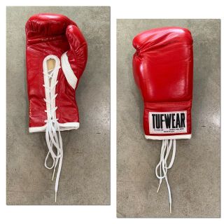 DEADSTOCK 80s TUF - WEAR Boxing Gloves w/ BOX 8oz XL NOS Sparring Gloves Rocky VTG 6