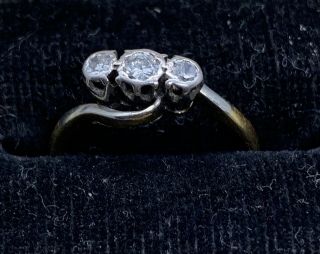 Antique Art Deco 1920’s Trilogy Diamond Ring,  18ct Gold