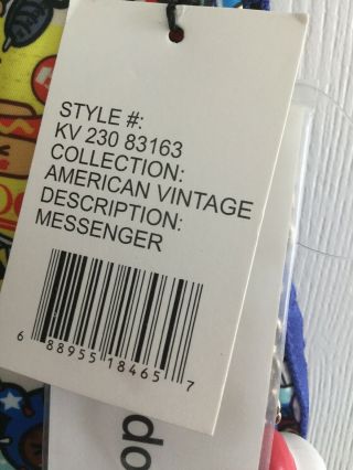 Tokidoki American vintage Messenger Bag / crossbody With Tags RARE unicorn 6