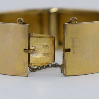 Antique Victorian Gold Gilt Baroque Pearl Gypsy LARGE Star Bangle Bracelet 7