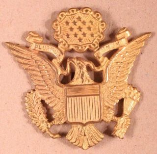 U.  S.  Army Officer Hat Badge - Wwii,  Oval Cloud,  Nhm,  53mm
