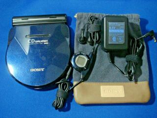 Sony Cd Walkman Discman D - E900 Ac Adapter,  Battery Pack,  Remote & Earbuds Rare