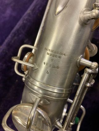 Antique Vintage 1914 CG Conn Sax Saxophone for repair/needs cleaned pads, 11