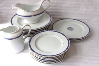 Vintage Bernardaud Limoges France " Carrare Bleu " Dinner Service