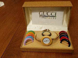 Gucci Change Bezel Ladies Watch Quartz And Certificate 1100 - L