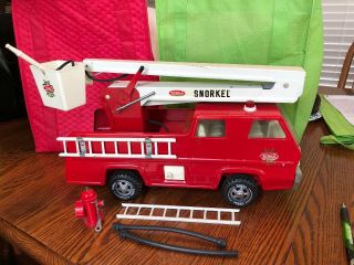 Vintage Tonka Snorkel Fire Truck,  Toy Vehicle,  Ladder,  Hoses Hydrant