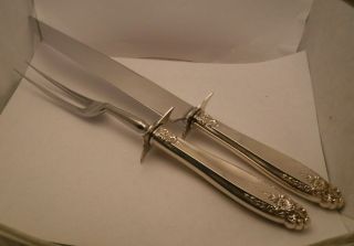 International Prelude Sterling Silver Large Carving Set 2 Pc.  No Mono 13 "