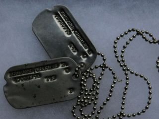 Set Of Wwii Dog Tags And Chain Charles Krueger Un Researchered