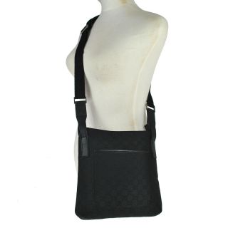 H29 GUCCI Authentic Shoulder Bag Messenger Cross body Tote Vintage Black Nylon 2