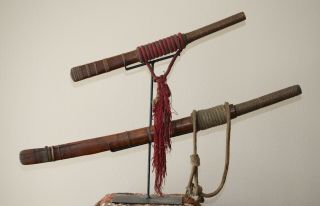 Antique Burmese Dha Sword With Scabbard - Custom Mounted
