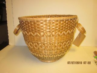 Vintage Native American Cherokee Indian Handmade White Oak Basket W/handles