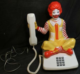 Vintage 1980 Ronald Mcdonald Figure Novelty Telephone
