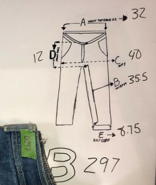 B297 VTG Sergio Valente Men ' s Straight Leg Jeans sz 34x36 (Mea 32x35.  5 unhemmed) 2