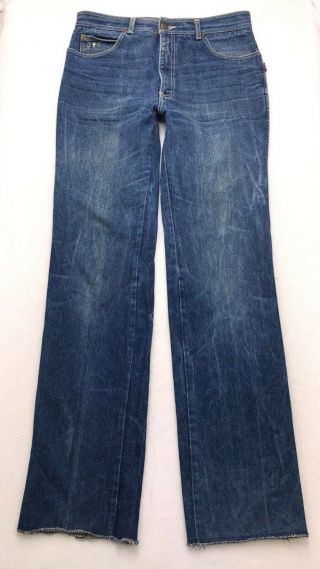 B297 VTG Sergio Valente Men ' s Straight Leg Jeans sz 34x36 (Mea 32x35.  5 unhemmed) 3