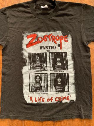 Vintage Zoetrope Chicago Heavy Metal T Shirt Med Thrash 1987 Life Of Crime