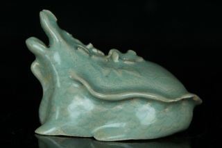 Jun058 Korean Goryeo Celadon Porcelain Turtle Type Water Dropper Suiteki