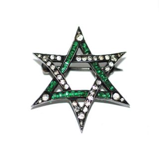 Victorian 935 Sterling Paste Star Of David Brooch Pin Antique Edwardian German