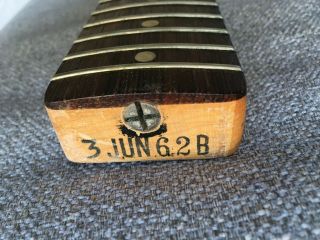 Vintage June 1962 Fender Telecaster Neck Pre Cbs Rosewood Fingerboard Modified