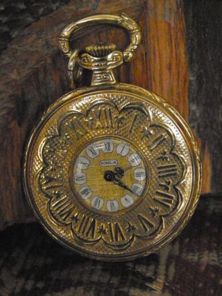 Ladies Gubelin Gold Fill Vintage Lapel / Necklace Watch 15 Jewel Swiss