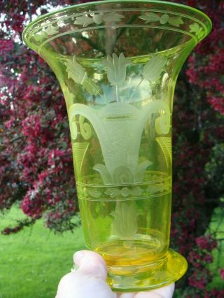 Rare Pairpoint Osirus Vase Canaria Yellow 12