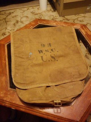Vintage Ww2? 1940s Us Army Military Field Backpack Rucksack Canvas Bag