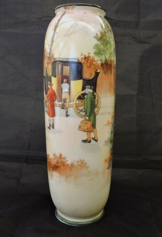 Rare Vintage Royal Doulton Coaching Days Seriesware Cylindrical Vase - E3804