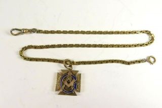 Antique Waltham pocket watch with Masonic symbols and Masonic chain 1928 4