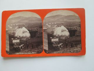 Rare,  1870s - 1880s,  " 210 Charcoal Kilns,  Hecla Smelter.  " Stereoview,  T H Rutter