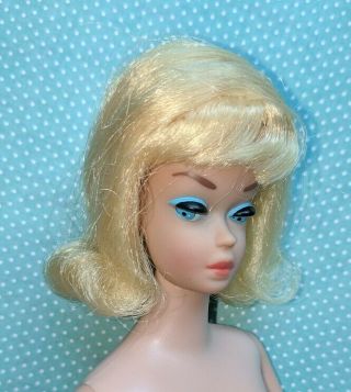 Vintage Barbie American Girl side part PlatinumBlonde Fashion Queen Wig RARE/HTF 2