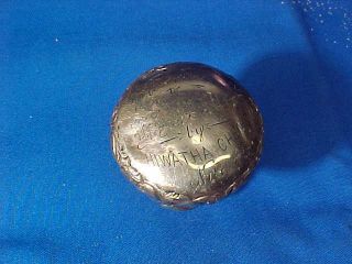 19thc GOLD Filled PRESENTATION CANE KNOB From HIAWATHA Chemical FIRE Dept No 4 3